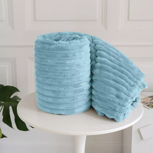 Ribbed throws fleece blanket - ribbed,