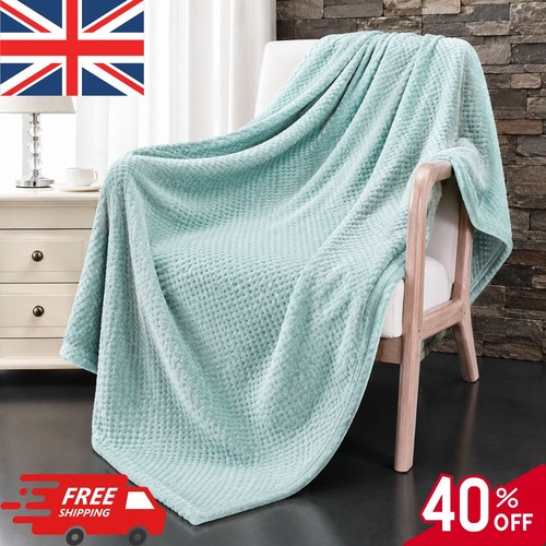 Luxury waffle fleece throw - luxury,