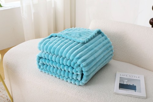 Chunky ribbed fleece throw - chunky,