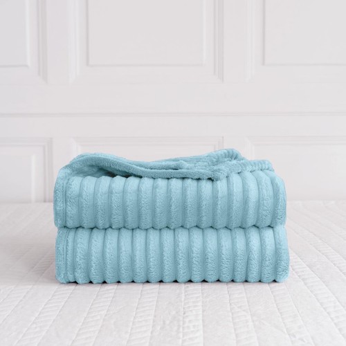 Chunky ribbed fleece throw - chunky,